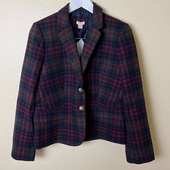 NEW J. Crew Patterned Schoolboy Blazer Size 12 - Picture 1 of 6